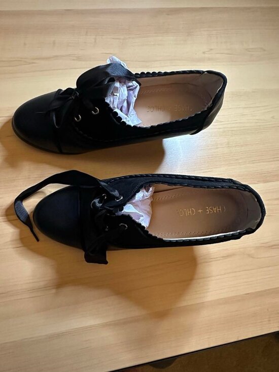 Chase + Chloe Shoes - CHASE + CHLOE Dora-7 Womens 10 Black Lace Up Heeled Oxfords Victorian NWB